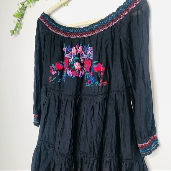 Free People Black Floral Embroidered Dress NWT! - Picture 3 of 15